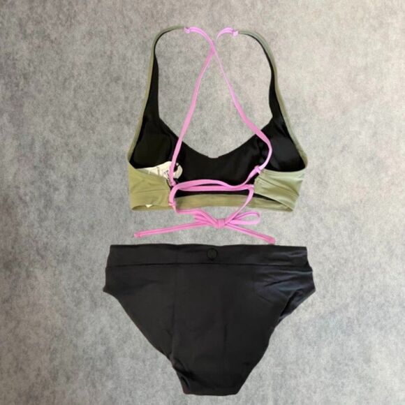 prAna Bikini Set Black Sporty Hipster 2 Piece Swimwear Black Womens Size XS NEW! - Picture 2 of 15